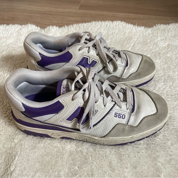 New Balance 550 white/purple men’s 7.5 women’s 9 - Picture 2 of 8